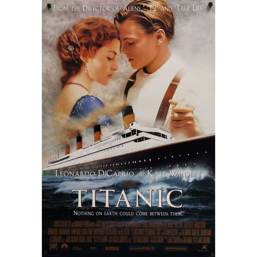 TITANIC Affiche de film Style Inter. B - 69x102 cm. - 1997 - Leonardo DiCaprio, James Cameron