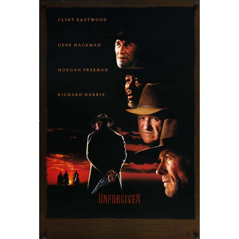 UNFORGIVEN Original Movie Poster  - 27x40 in. - 1992 - Clint Eastwood, Gene Hackman