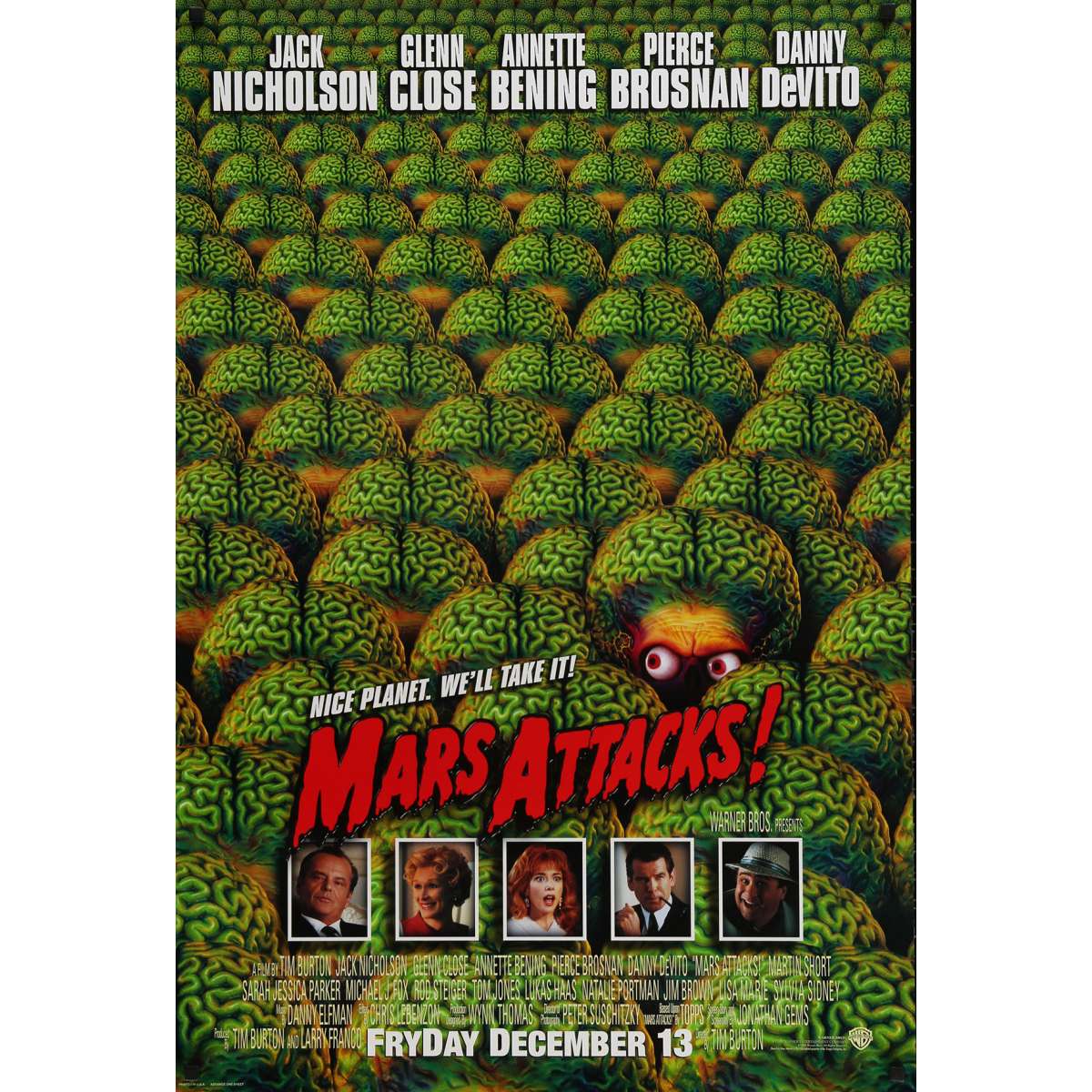 MARS ATTACKS Movie Poster 27x40 in.