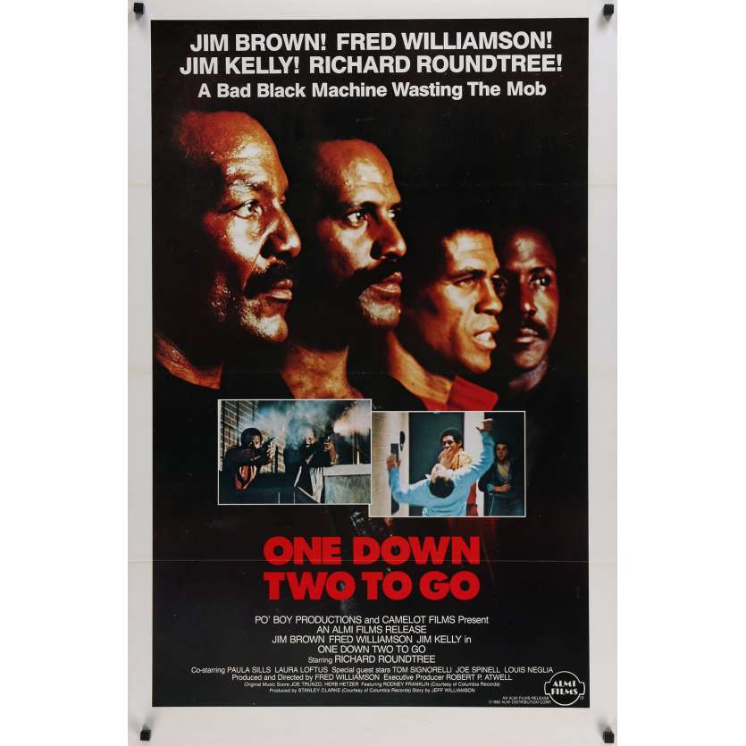 ONE DOWN TWO TO GO Original Movie Poster  - 27x40 in. - 1982 - Fred Williamson, Jim Brown, Jim Kelly
