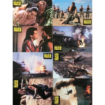 THE DELTA FORCE 2 Original Lobby Cards x8 - 9x12 in. - 1990 - Aaron Norris, Chuck Norris