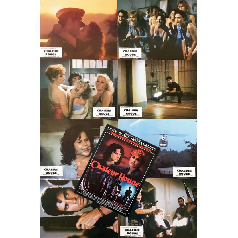 RED HEAT Original Lobby Cards x8 - 9x12 in. - 1985 - Robert Collector, Linda Blair