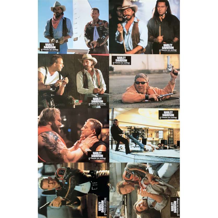 HARLEY DAVIDSON Original Lobby Cards x8 - 9x12 in. - 1991 - Simon Wincer, Mickey Rourke