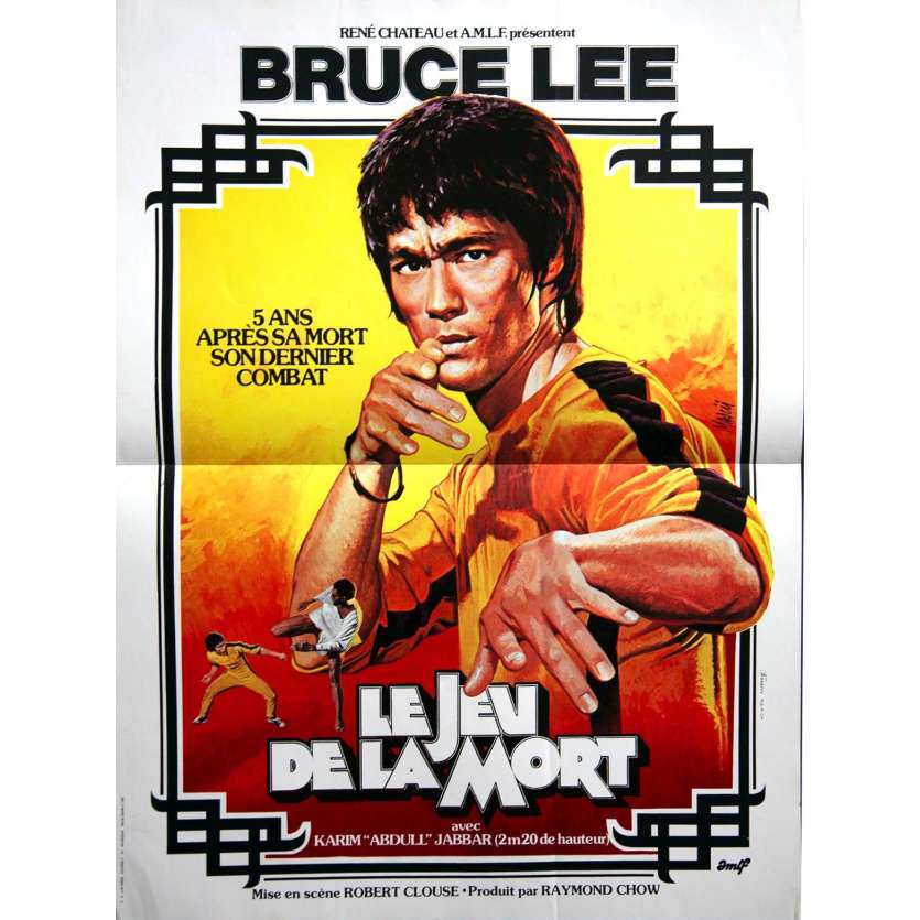 GAME OF DEATH French Movie Poster 15x21 R80 Bruce Lee, cool Mascii martial arts artwork!