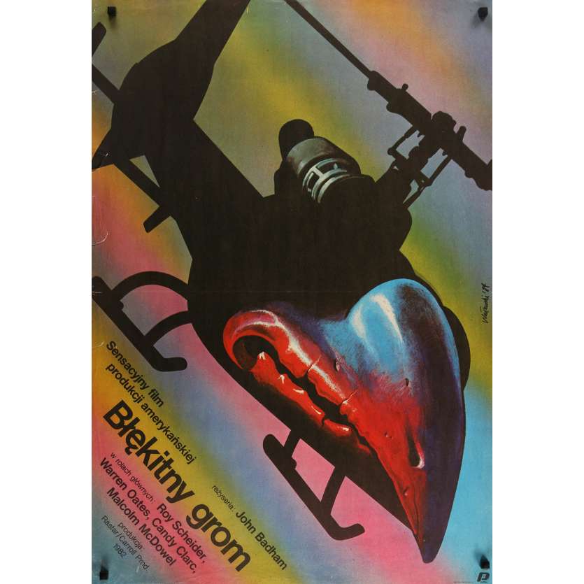 BLUE THUNDER Original Movie Poster  - 29x40 in. - 1983 - John Badham, Roy Sheider