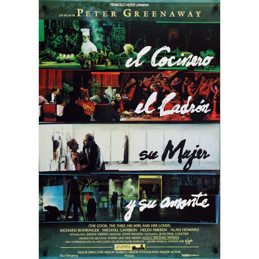 THE COOK, THE THIEF, HIS WIFE AND LOVER Original Movie Poster - 29x40 in. - 1989 - Peter Greenaway, Michael Gambon