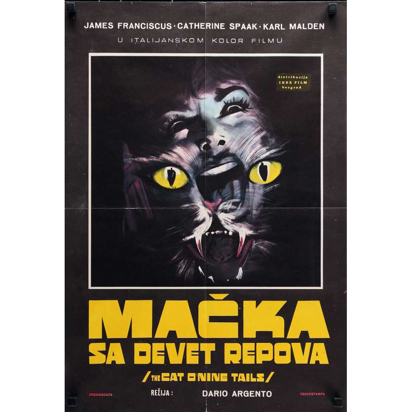 LE CHAT A NEUF QUEUES Affiche de film - 50x70 cm. - 1971 - James Franciscus, Dario Argento