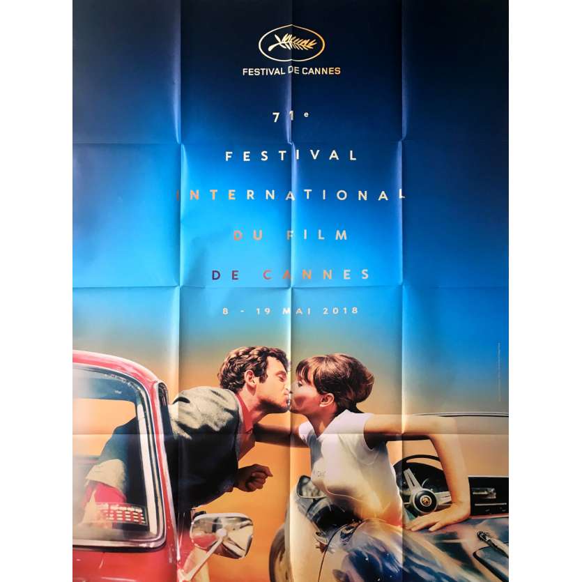 71th CANNES FILM FESTIVAL Poster - 47x63 in. - 2017 - Belmondo, Karina, RARE!