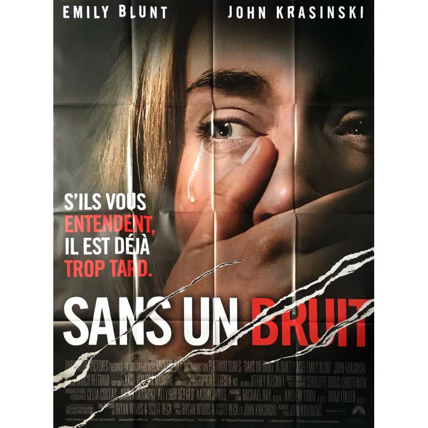 SANS UN BRUIT Affiche de film - 120x160 cm. - 2018 - Emily Blunt, John Krasinski