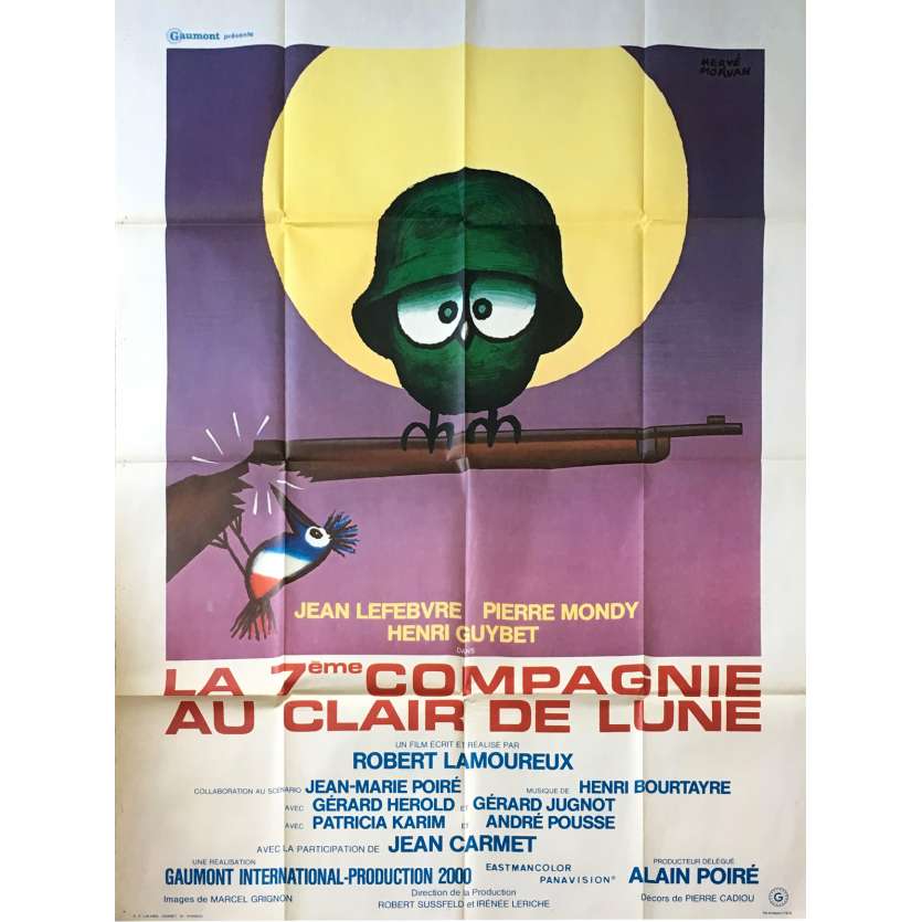 G COMPANY IN HONEY MOON Original Movie Poster - 47x63 in. - 1977 - Robert Lamoureux, Jean Lefebvre, Pierre Mondy