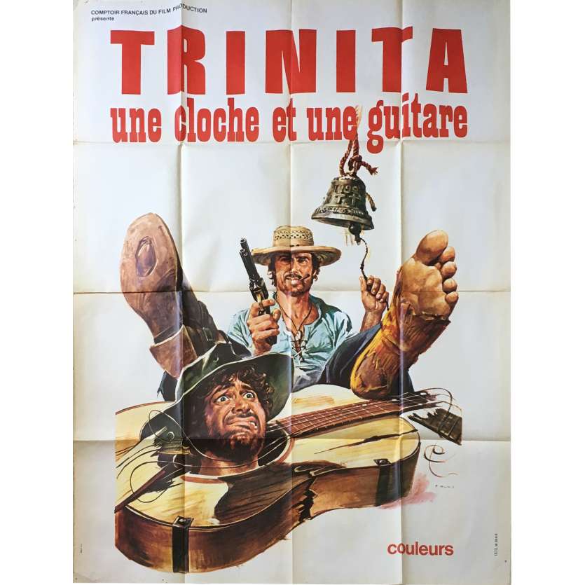 TRINITA, UNE CLOCHE ET UNE GUITARE Affiche de film - 120x160 cm. - 1975 - George Hilton, Franz Antel