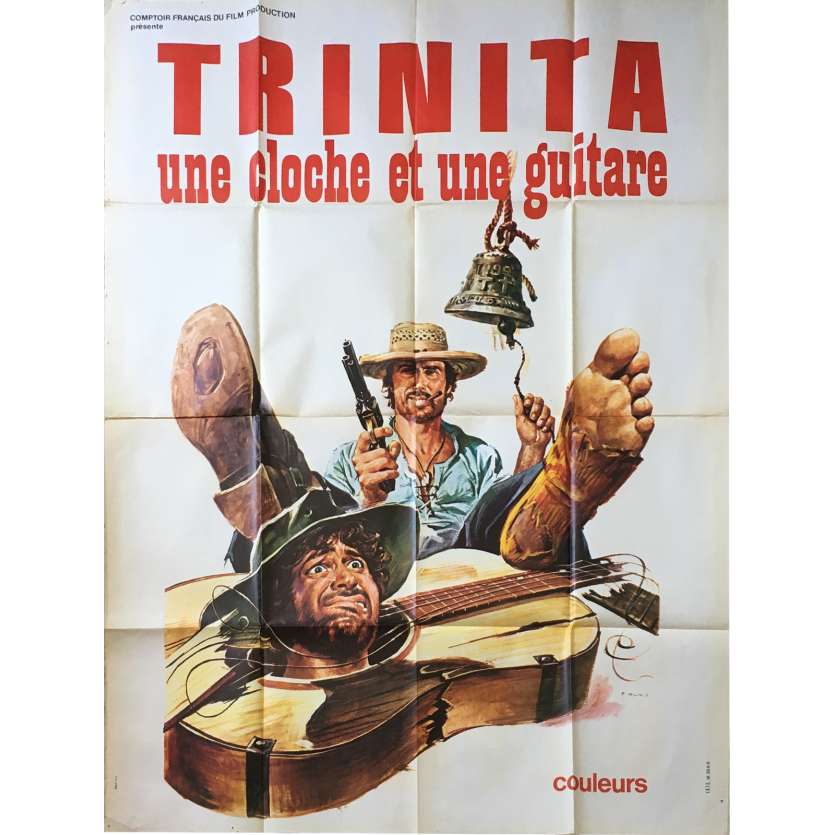 TRINITA, UNE CLOCHE ET UNE GUITARE Affiche de film  - 120x160 cm. - 1975 - George Hilton, Franz Antel