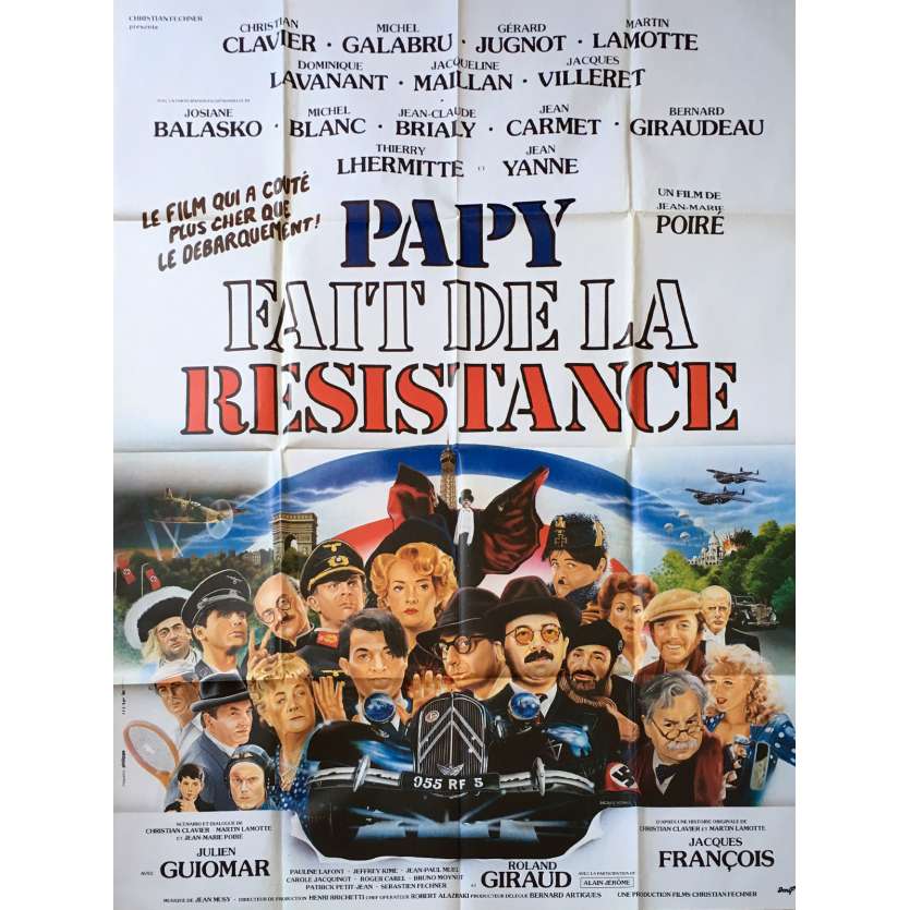 GRAMPS IN THE RESISTANCE Original Movie Poster - 47x63 in. - 1983 - Jean-Marie Poiré, Christian Clavier