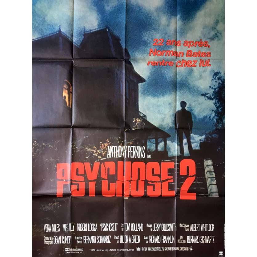 PSYCHOSE II Affiche de film  - 120x160 cm. - 1983 - Anthony Perkins, Richard Frankilin