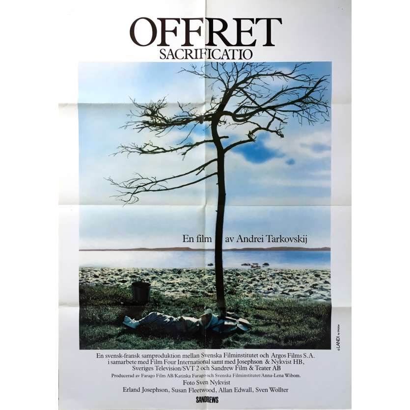 LE SACRIFICE Affiche de film  - 70x100 cm. - 1986 - Erland Josephson, Andrei Tarkovsky