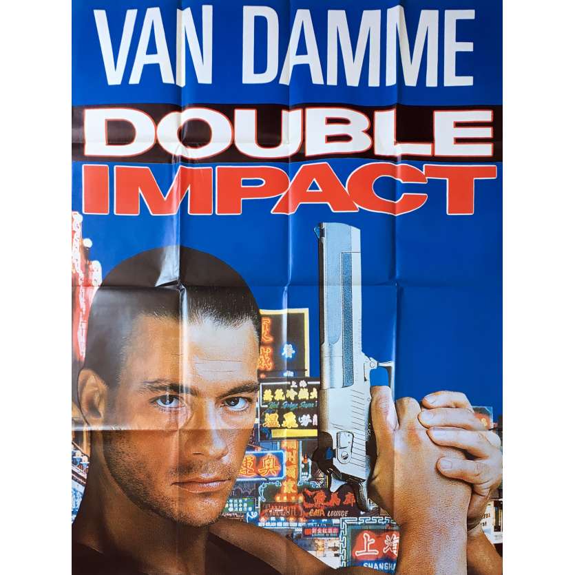 DOUBLE IMPACT Original Movie Poster Adv. - 47x63 in. - 1991 - Sheldon Lettich, Jean-Claude Van Damme