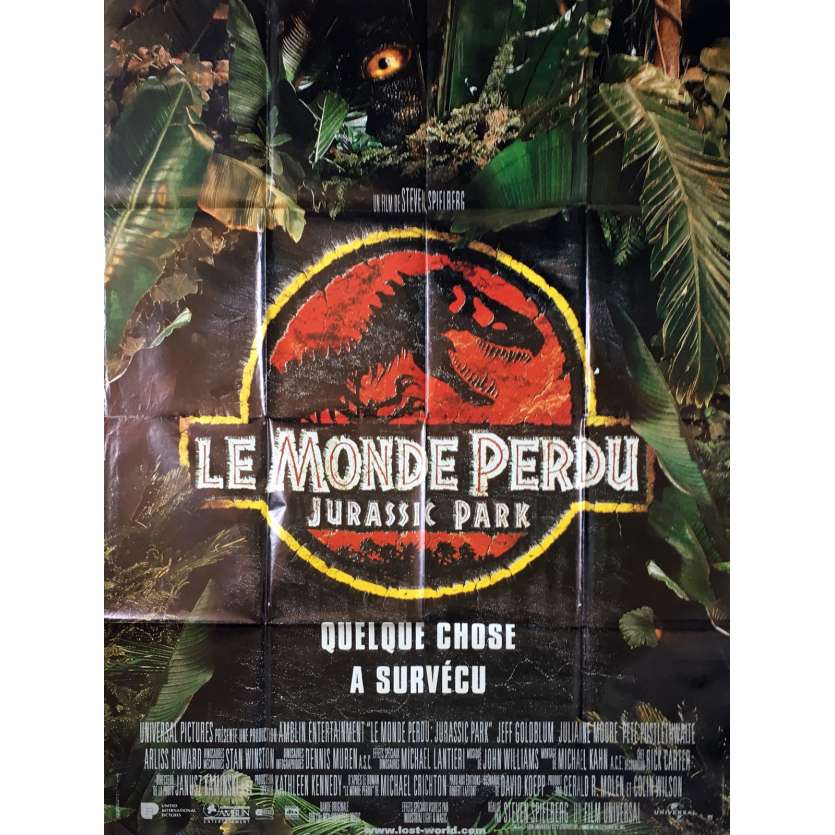 JURASSIC PARK 2 LE MONDE PERDU Affiche de film  - 120x160 cm. - 1997 - Jeff Goldblum, Steven Spielberg