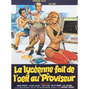 LA LYCEENNE FAIT DE L'ŒIL AU PROVISEUR Affiche de film - 40x60 cm. - 1980 - Lino Banfi, Mariano Laurenti