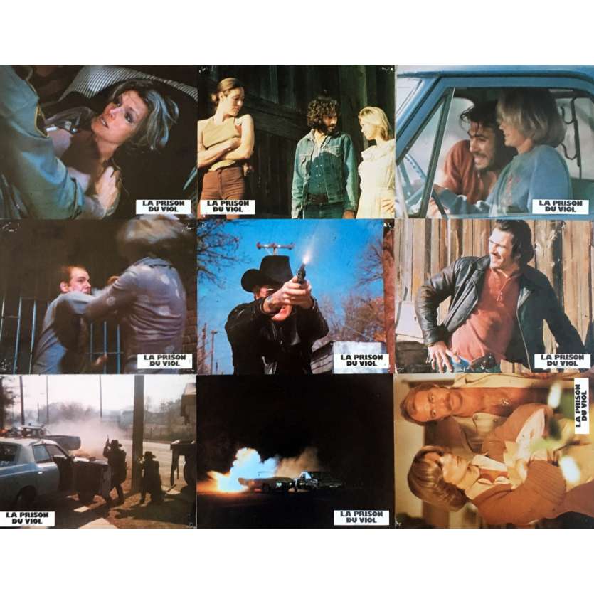 JACKSON COUNTY JAIL Original Lobby Cards - 9x12 in. - 1976 - Michael Miller, Yvette Mimieux