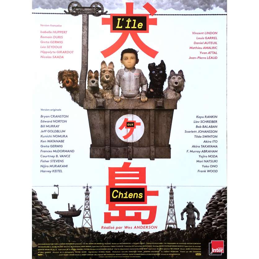 ISLE OF DOGS Original Movie Poster  - 15x21 in. - 2018 - Wes Anderson, Scarlett Johansson