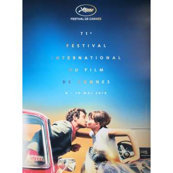 71e FESTIVAL DE CANNES 2018 Affiche Officielle 40x60 cm, pliée - Belmondo, Karina, RARE !