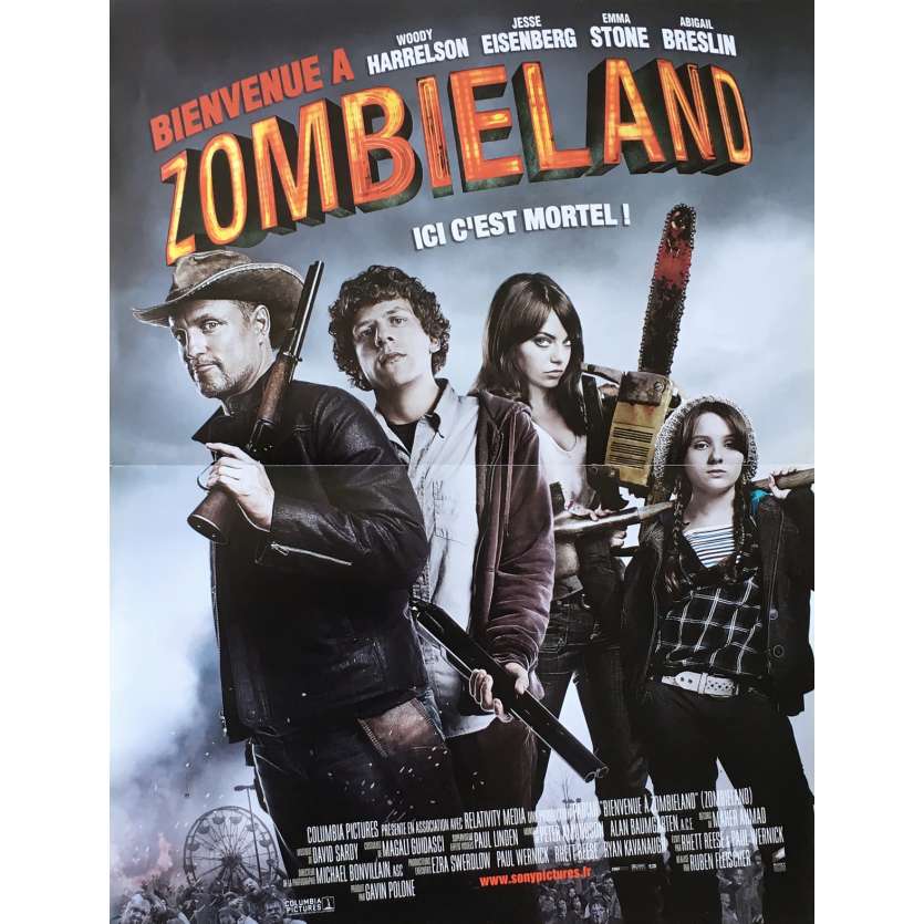 ZOMBIELAND Original Movie Poster - 15x21 in. - 2009 - Ruben Fleischer, Woody Harrelson