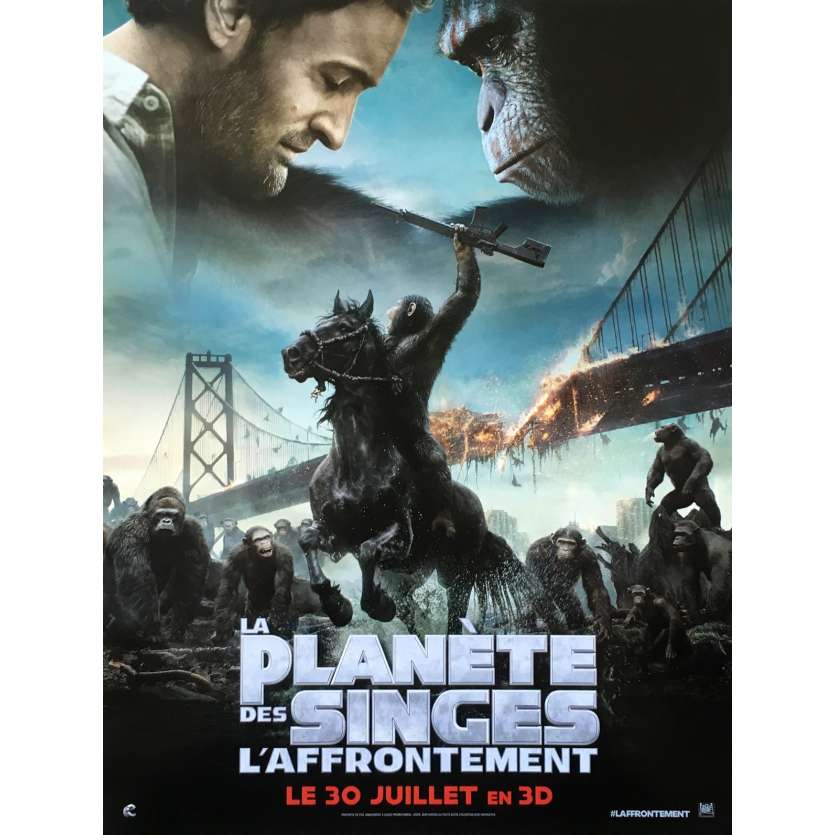 LA PLANETE DES SINGES : L'AFFRONTEMENT Affiche de film Style A - 40x60 cm. - 2014 - Gary Oldman, Matt Reeves