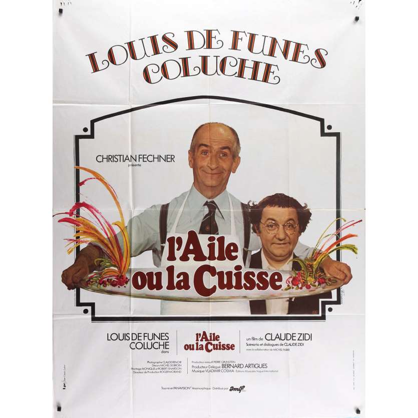 L'AILE OU LA CUISSE Affiche de film - 120x160 cm. - 1976 - Louis de Funes, Claude Zidi