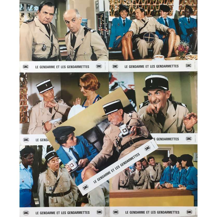 THE TROOPS AND THE TROOP-ETTES Original Lobby Cards x7 - 10x12 in. - 1982 - Jean Girault, Louis de Funès