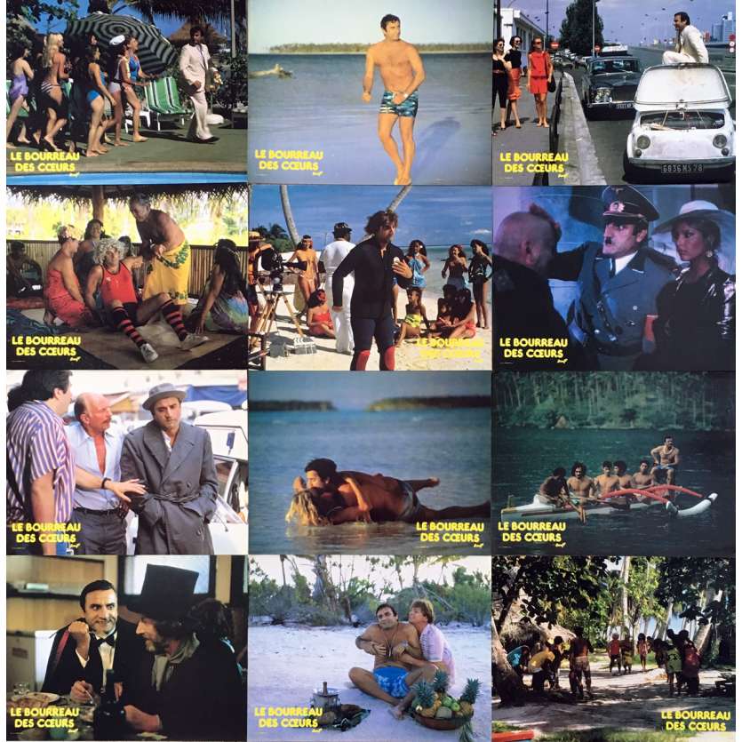 LE BOURREAU DES CŒURS Original Lobby Cards x12 - 9x12 in. - 1983 - Christian Gion, Aldo Maccione