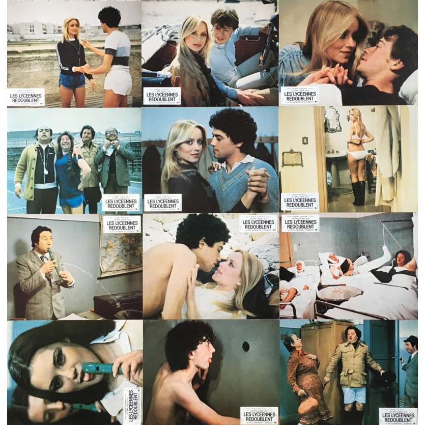 LES LYCENNES REDOUBLENT Photos de film x12 - 21x30 cm. - 1978 - Gloria Guida, Mariano Laurenti
