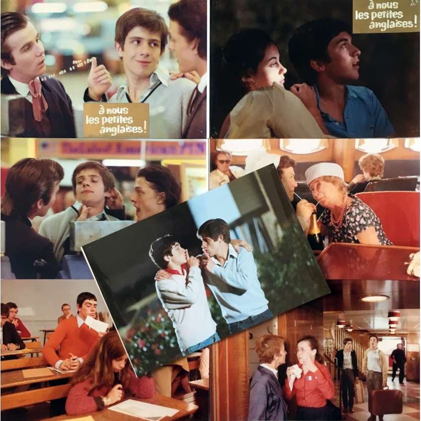 LET'S GET THOSE ENGLISH GIRLS Original Lobby Cards x7 - 9x12 in. - 1976 - Michel Lang, Rémi Laurent