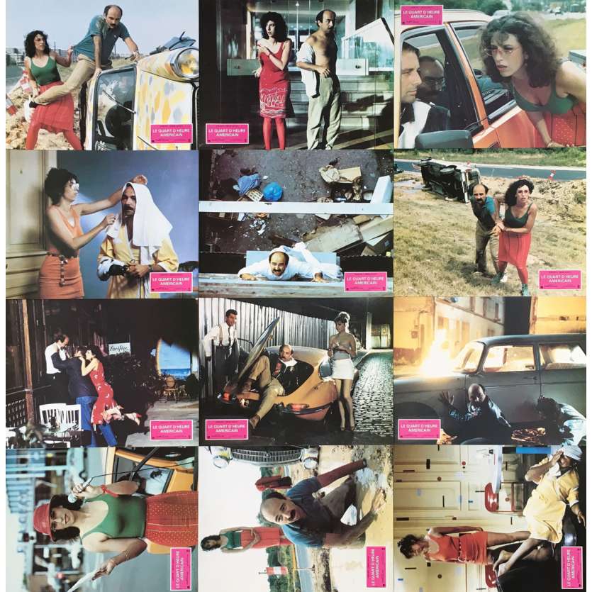 LE QUART D'HEURE AMERICAIN Original Lobby Cards x12 - 9x12 in. - 1982 - Philippe Galland, Gérard Jugnot