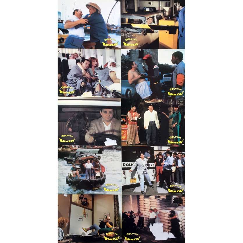 BANZAI Photos de film x8 - 21x30 cm. - 1983 - Coluche, Claude Zidi