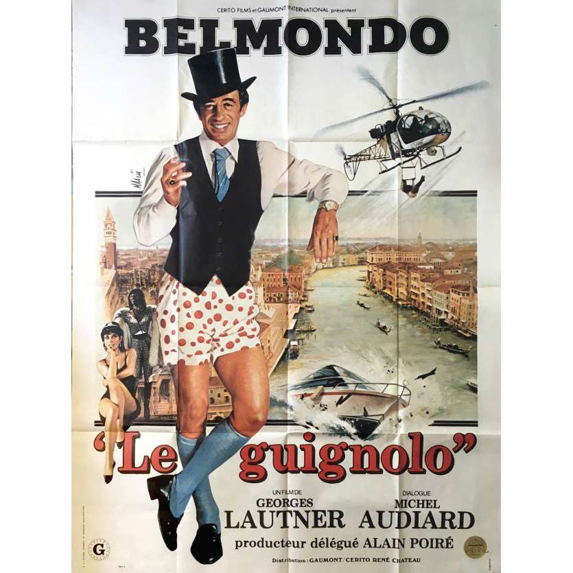 LE GUIGNOLO Affiche de film - 120x160 cm. - 1980 - Jean-Paul Belmondo, Georges Lautner