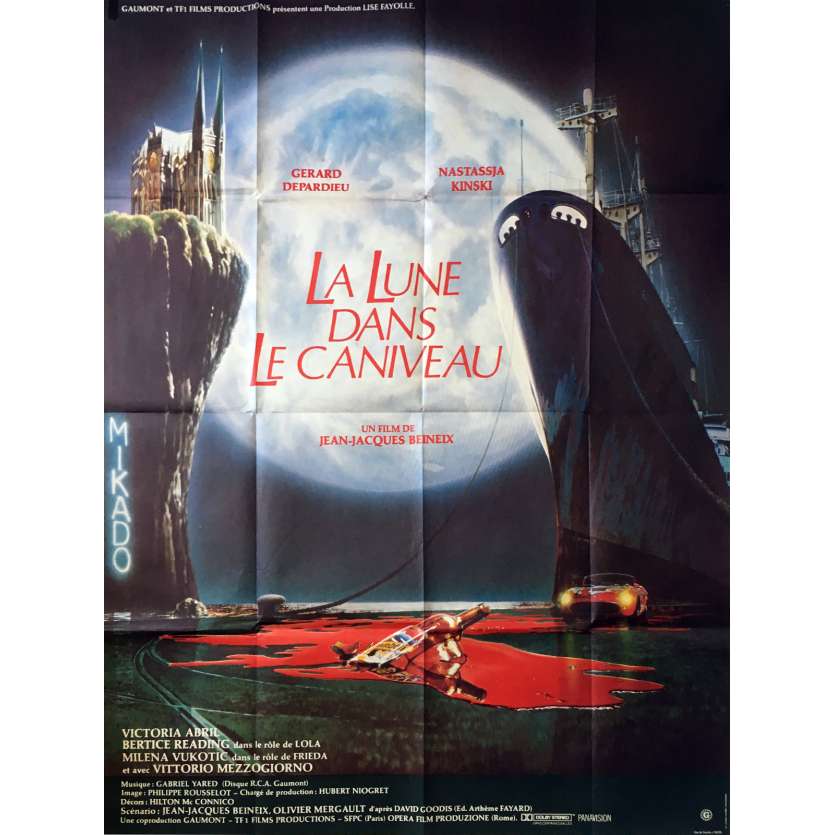 LA LUNE DANS LE CANIVEAU Affiche de film 120x160 cm - 1983 - Gérard Depardieu, Jean-Jacques Beineix