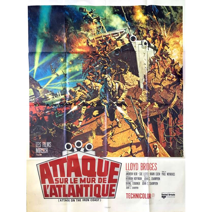 ATTACK ON THE IRON COST Movie Poster 47x63 in. French - 1968 - Paul Wendkos, Lloyd Bridges