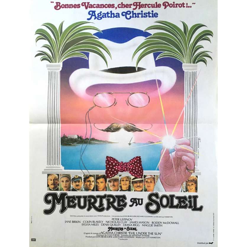 EVIL UNDER THE SUN Movie Poster  15x21 in. French - 1982 - Guy Hamilton, Peter Ustinov