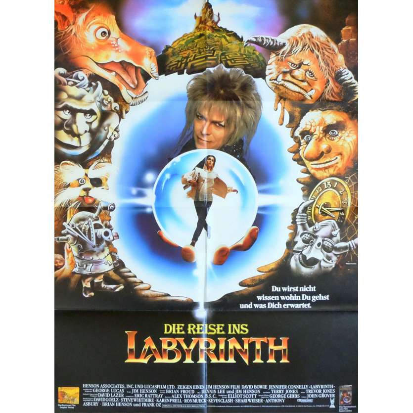 LABYRINTH German Movie Poster - 1986 - Jim Henson, David Bowie