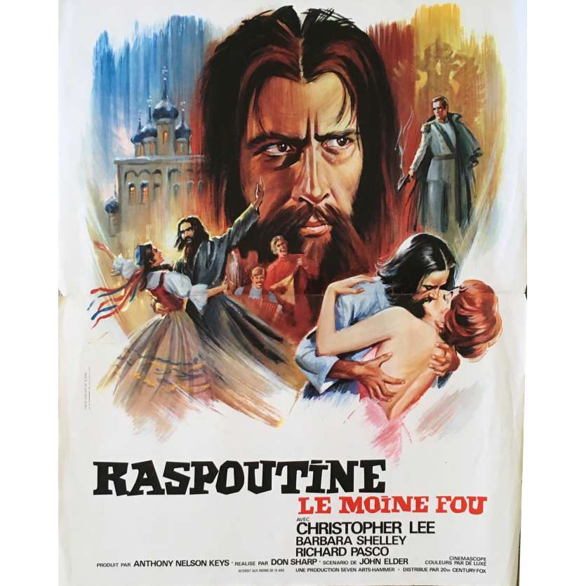 RASPUTIN THE MAD MONK Original Movie Poster  - 15x21 in. - 1966 - Don Sharp, Christopher Lee