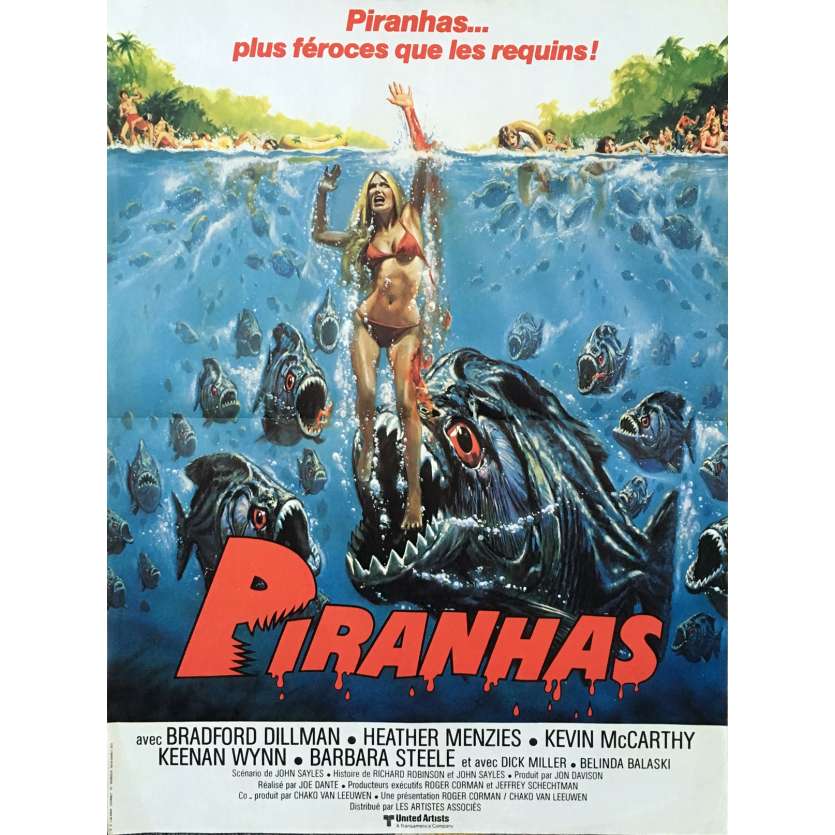 PIRANHA Original Movie Poster  - 15x21 in. - 1978 - Joe Dante, Kevin McCarthy