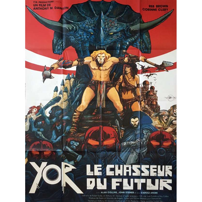 YOR THE HUNTER FROM THE FUTURE Original Movie Poster  - 47x63 in. - 1983 - Antonio Margheriti, Druillet