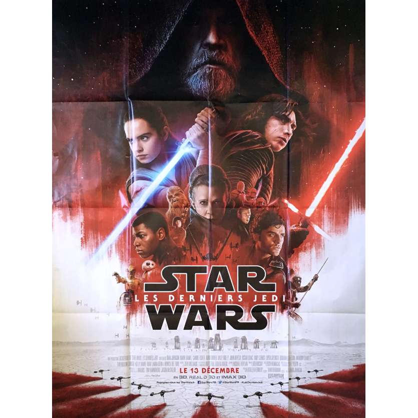 STAR WARS VIII - LES DERNIERS JEDI Affiche de film - 120x160 cm. - 2017 - Daisy Ridley, Rian Johnson