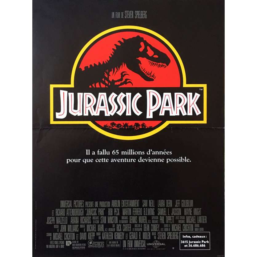 JURASSIC PARK Original Movie Poster - 15x21 in. - 1993 - Steven Spielberg, Sam Neil