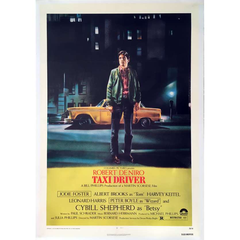 TAXI DRIVER Affiche de film US entoilée - 1976 - Scorsese, de Niro