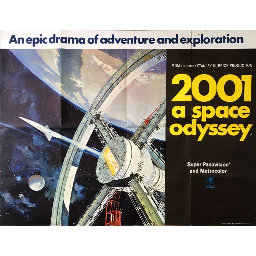 2001 L'ODYSSEE DE L'ESPACE Affiche Originale Anglaise, Space Wheel - 1968 - Kubrick