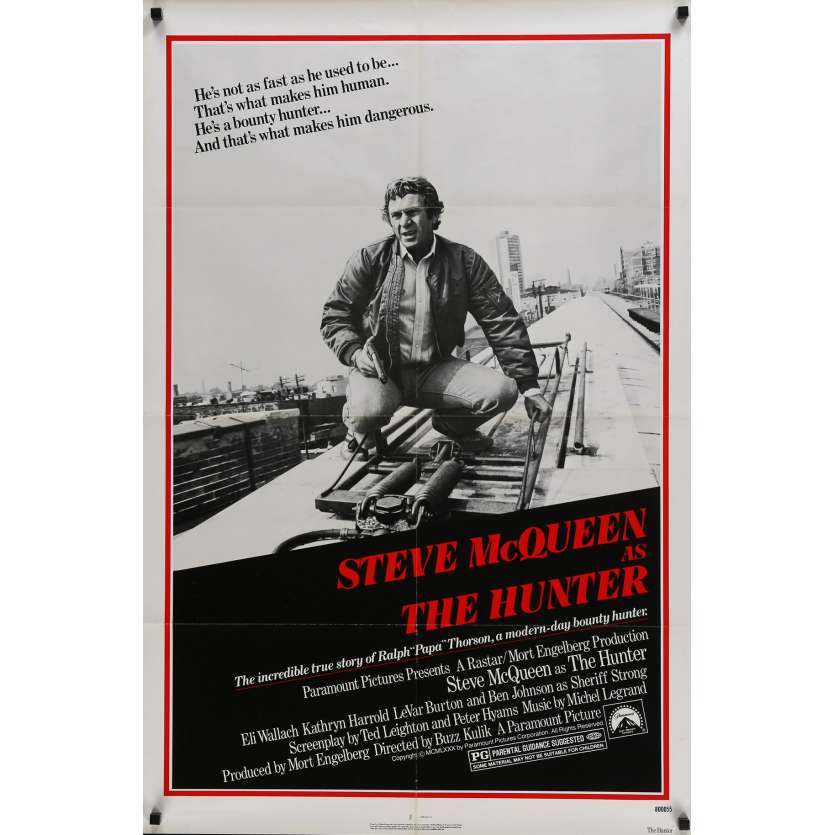 THE HUNTER Original Movie Poster  - 27x40 in. - 1980 - Buzz Kulik, Steve McQueen