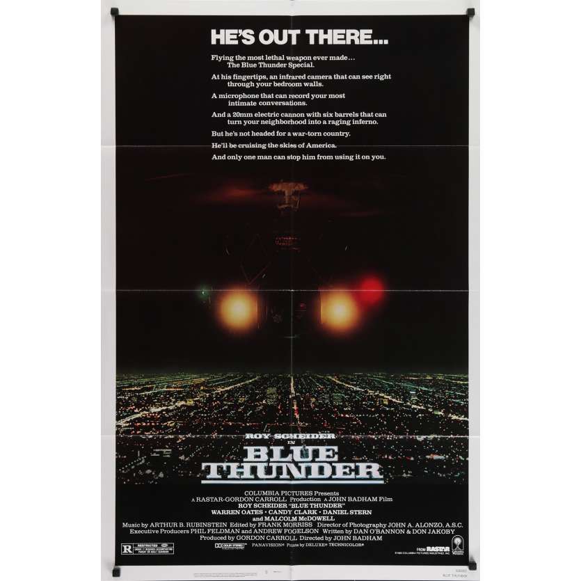 BLUE THUNDER Original Movie Poster - 27x40 in. - 1983 - John Badham, Roy Sheider