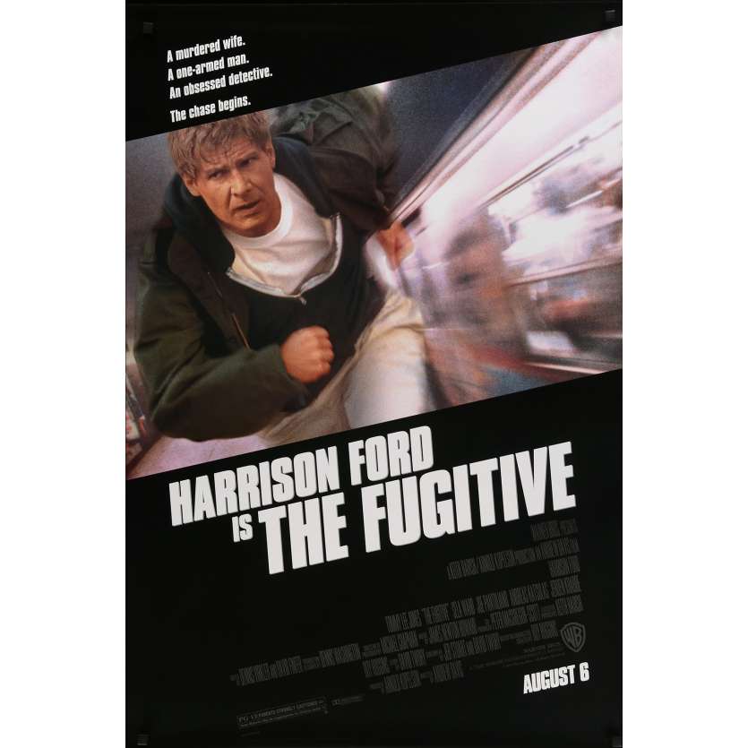 THE FUGITIVE Original Movie Poster - 27x40 in. - 1993 - Andrew Davis, Harrison Ford