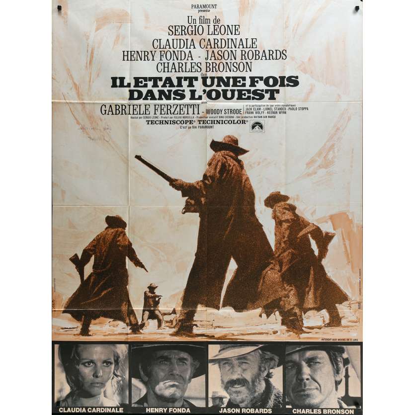IL ETAIT UNE FOIS DANS L'OUEST Affiche de film  - 120x160 cm. - 1968 - Henry Fonda, Sergio Leone